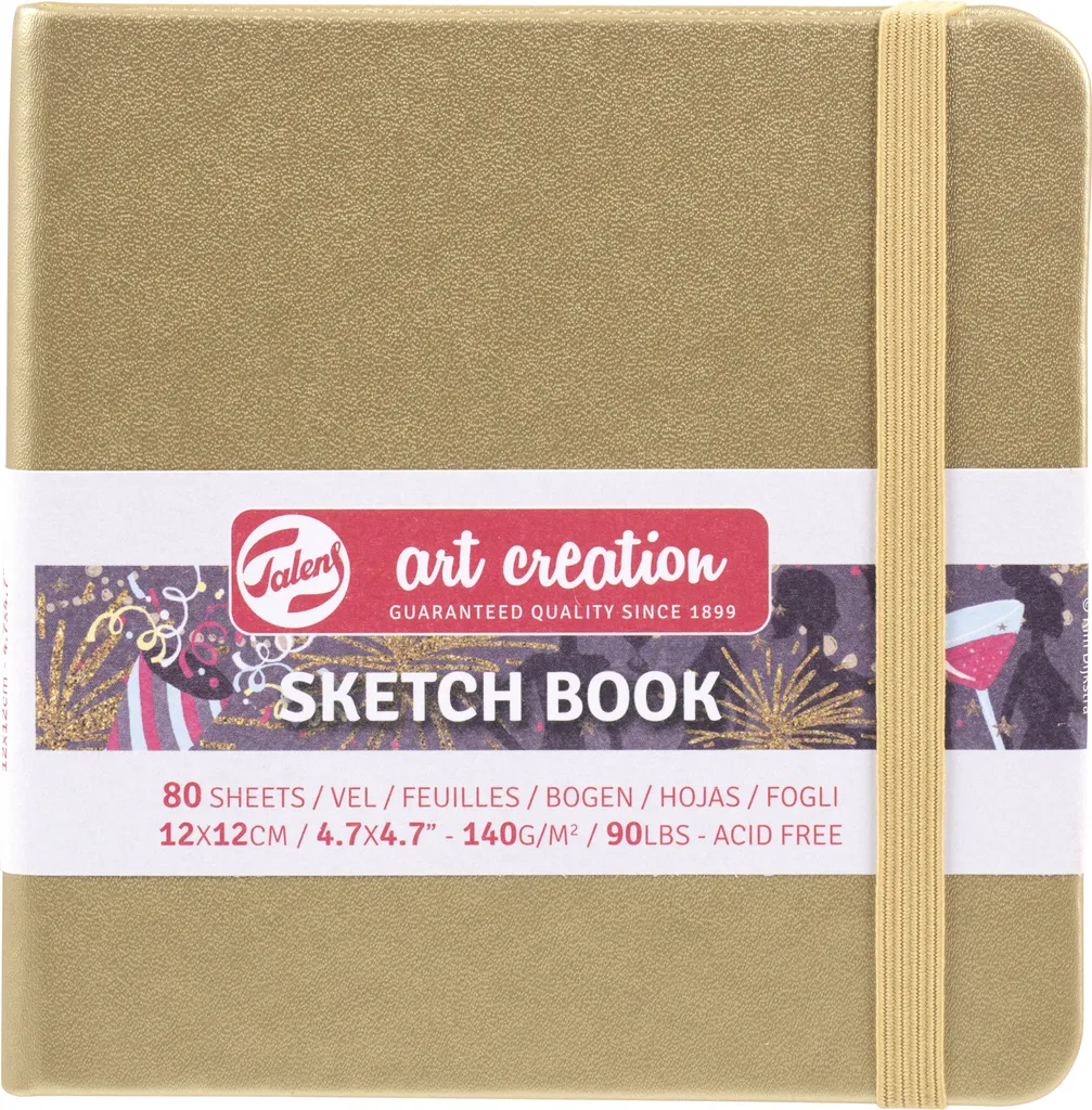 Carnet de croquis 140g Talens Art Creation 80 feuilles Or Blanc 5 pcs