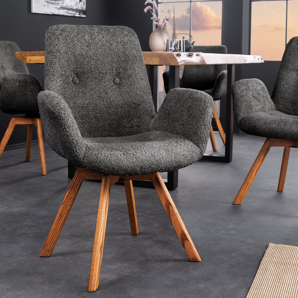 riess-ambiente Drehbarer Design Stuhl BALTIC dunkelgrau Produktbild 
