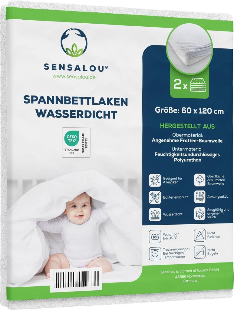 Sensalou Inkontinenz Spannbettlaken wasserdicht Doppelpack Produktbild 