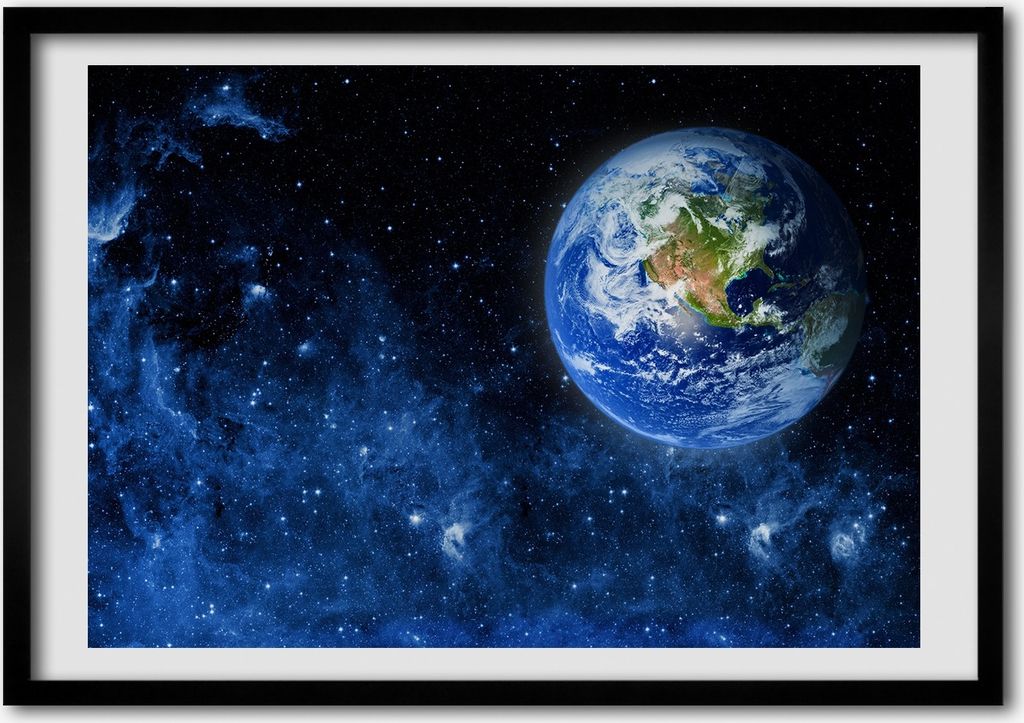Bild - Bilder - Bilderrahmen - 70 cm x 50 cm - MDF-Rahmen, Wandkunst Globus