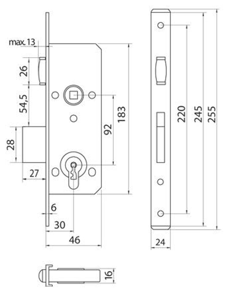 Aluhard Basic 30R Rollenzylinder-Zamek 92/30 mm silber
