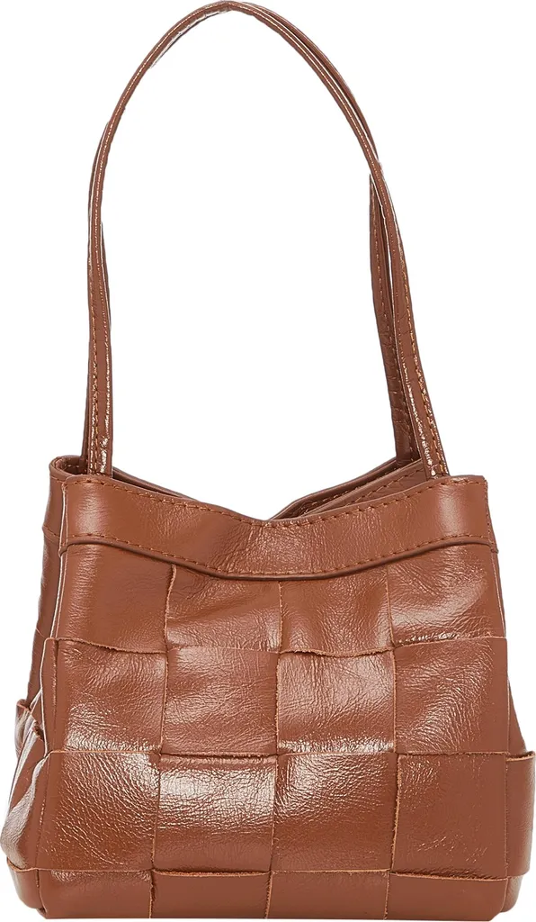 Sac à main pour femme chic coloris rouge brun - Modèle cabas FELIPA