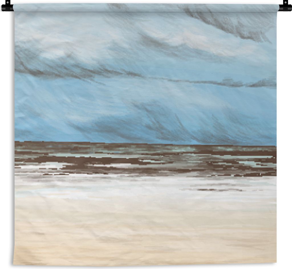 MuchoWow Wandteppich Wandbehang Meer - Strand - Himmel 150x150 cm Tapisserie Dekoration Wandtuch - Wohnaccessoires - Modernes