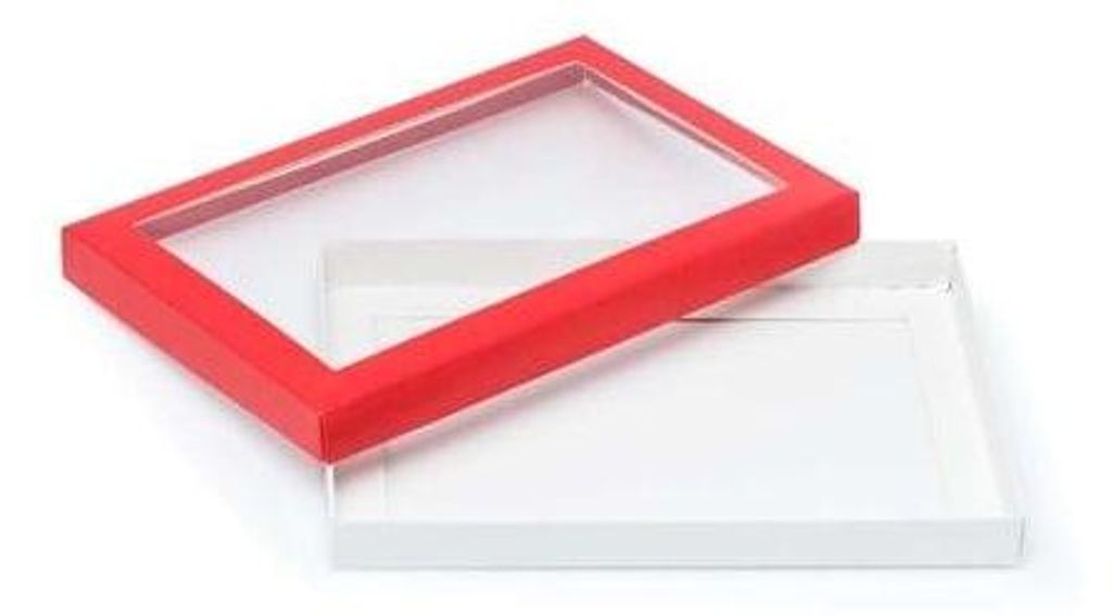 Dekorative Geschenkbox aus Karton, rot, 220 x 150 x 20 mm, Produktbild 