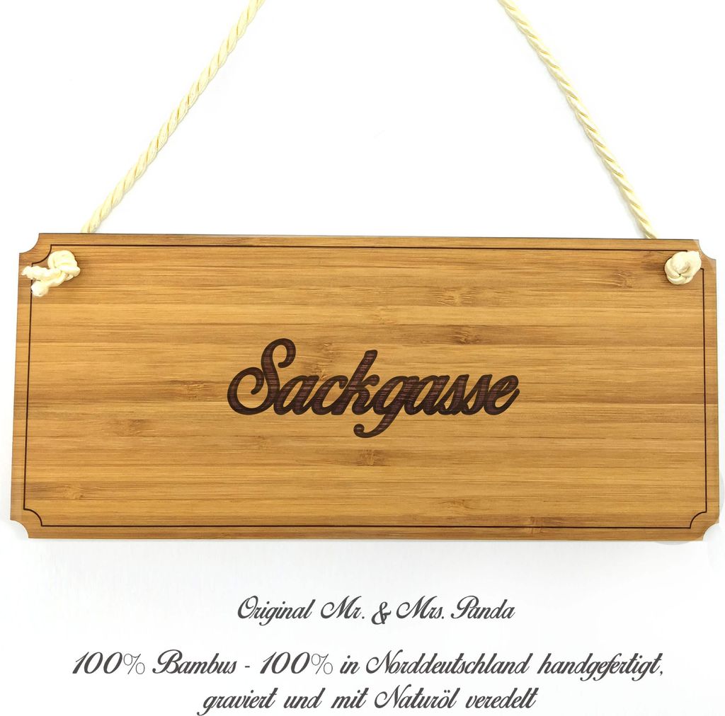 Mr. & Mrs. Panda Wegweiser Sackgasse - Geschenk, Firmenschild, Büroschild, Schild, Praxisschild, Landhaus, Werbeschild, Geschenkidee, Graviert, Sh...