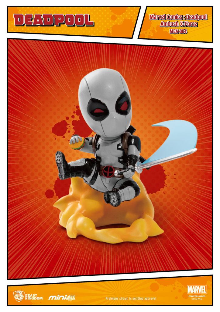 Beast Kingdom Toys Marvel Comics Mini Egg Attack Figur Deadpool Ambush X-Force Version SDCC Exclusive 9 cm BKDMEA-004-55242