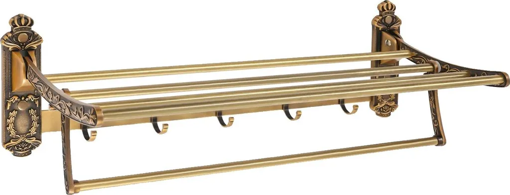 Porte-serviettes compact laiton antique : fini le désordre en salle de bain