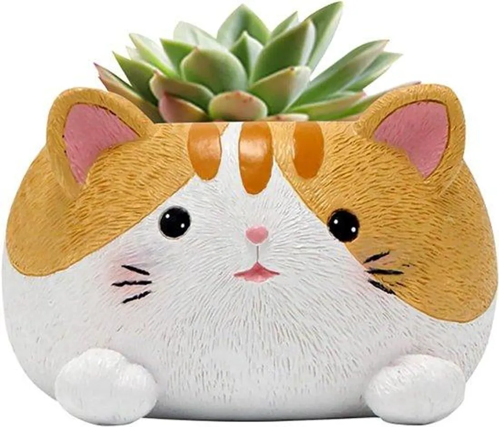 Pot de Bureau pour Cactus 10cm en Résine pour Décoration Intérieure