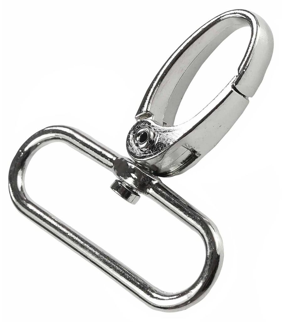 5 Bolzen-Karabiner Karabinerhaken silber 38x45 mm