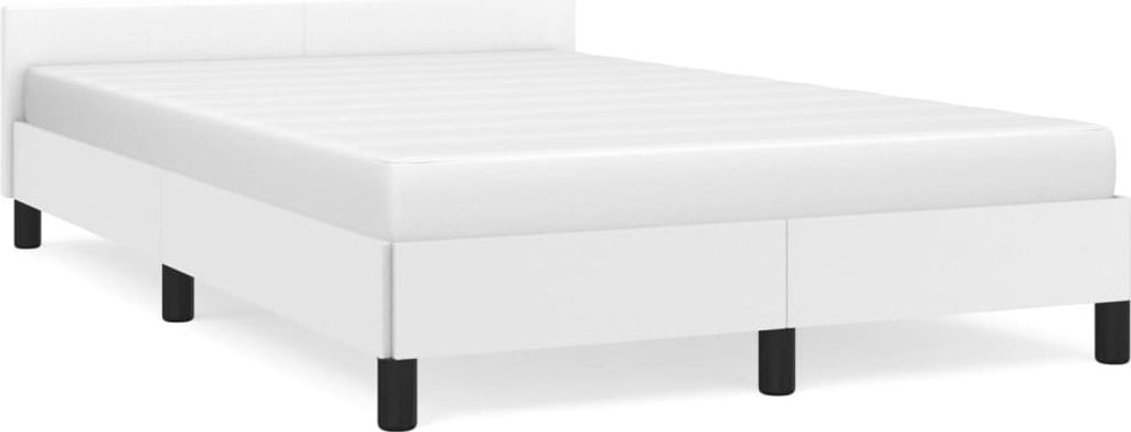 vidaXL Struttura letto con testiera senza materasso bianco Immagine del prodotto 