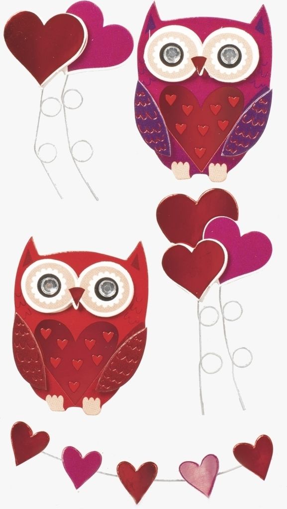 Sticker-Mix HerzEule Packung mit 6 Stück