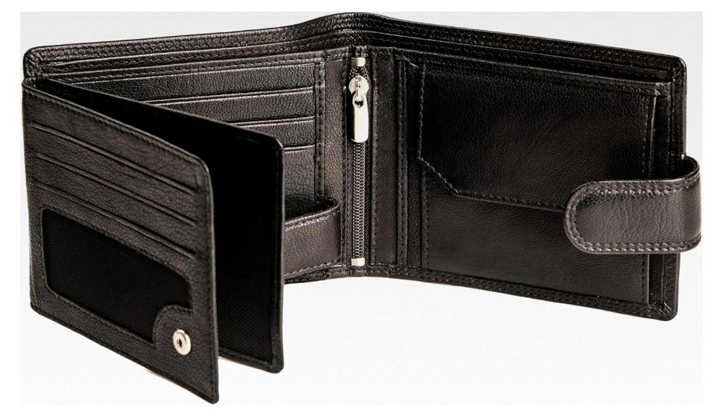 Herren Geldbörse aus Echtleder mit RFID-Schutz – Kompaktes Portemonnaie mit Münzfach – Handgefertigte Brieftasche – Geschenkidee für Männer.
