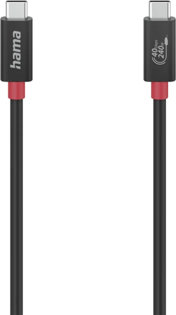 Câble de Charge USB-C vers USB-C 40Gbps 240W Hama 1m pour Ordinateur