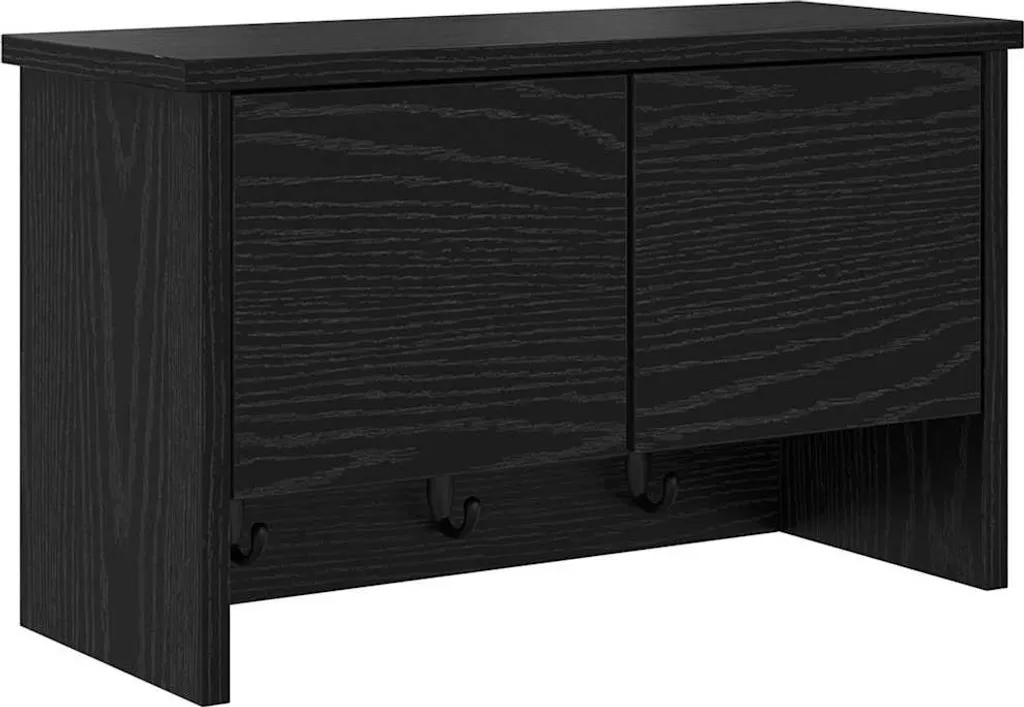 Comodino da Parete Maison Exclusive Rovere Nero 50x20x30 cm - 2