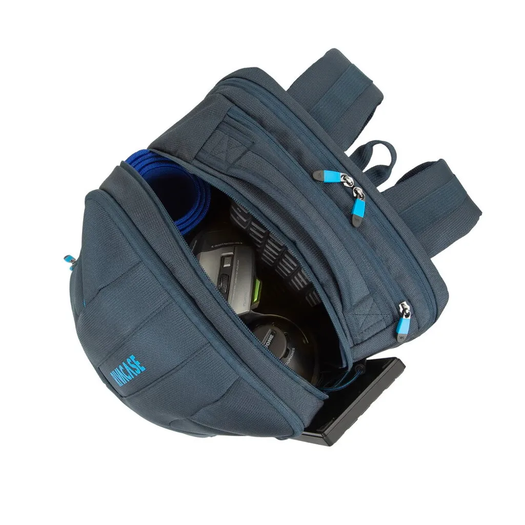 Rivacase 7861 Zaino Antipioggia Gaming 17.3 - Blu Scuro Ergonomico - 16