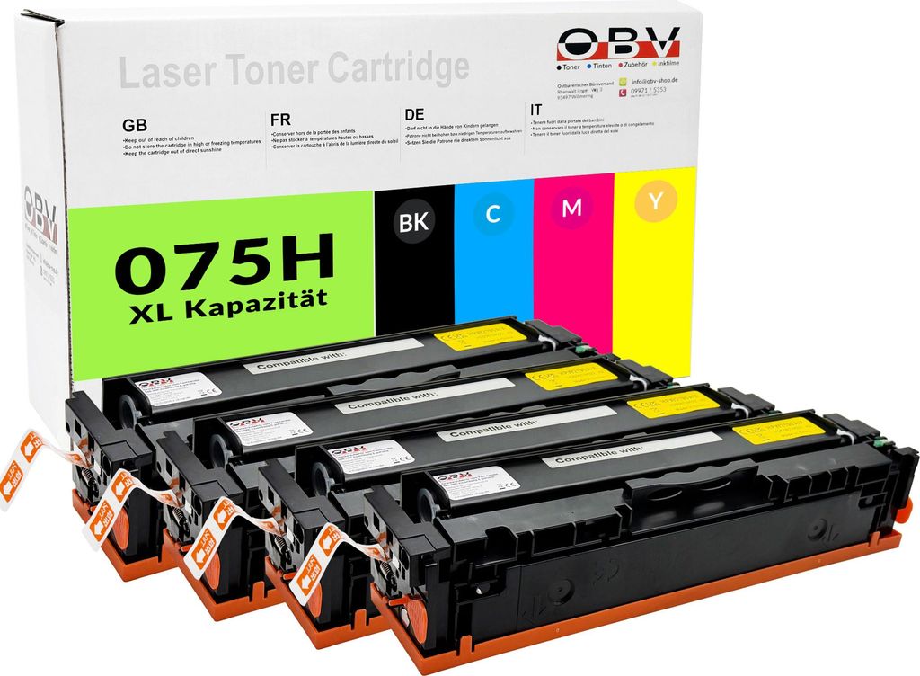 OBV Toner 4er Set XL kompatibel mit Canon 075H - LBP646Cdw Produktbild 