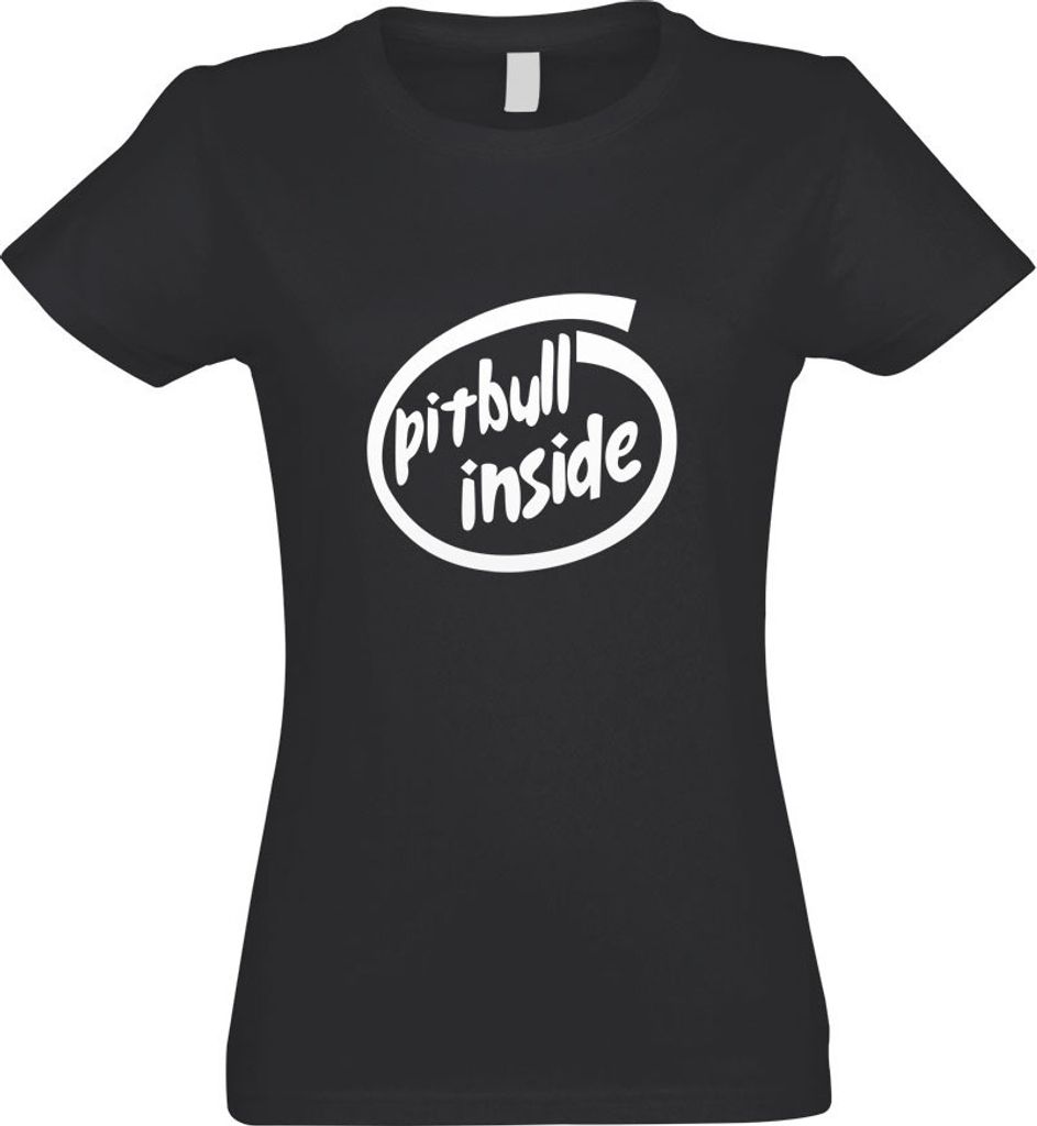 Kiwistar - T-Shirt tailliert - Damen - Graphit - Pitbull Inside - mit Motiv Bedruckt - Funshirt Design - Sport - Freizeit - Damen - L