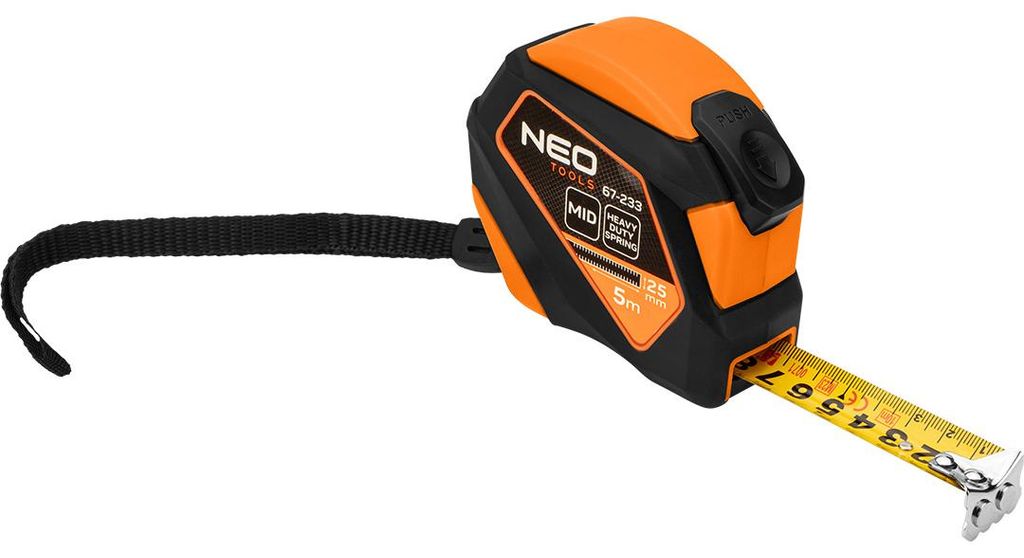 Stahlbandmaß 5 m x 25 mm, Auto-Lock, Stopp-Taste, Magnet Produktbild 