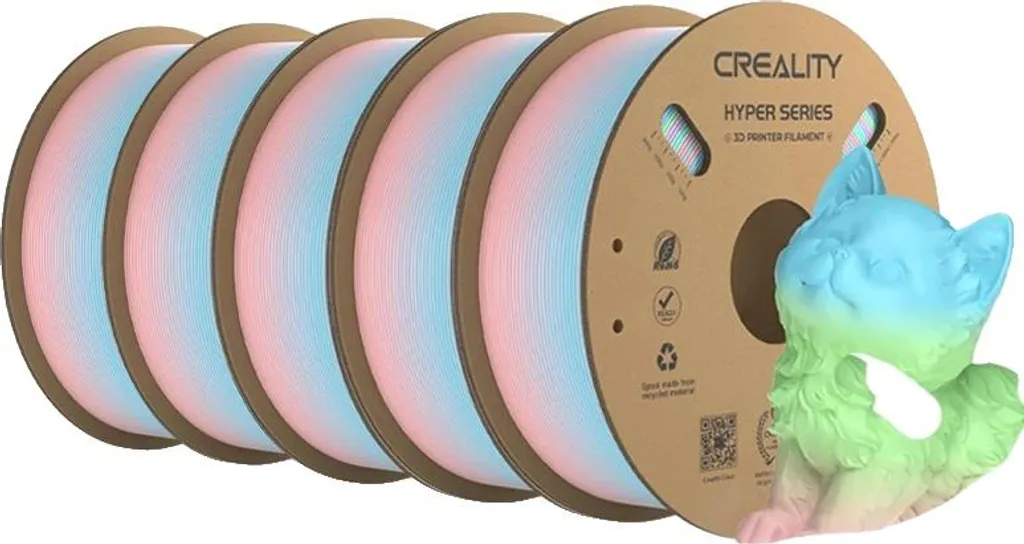 Filament 3D 5KG pour Projets Volumineux - PLA Multicolore Haute Vitesse