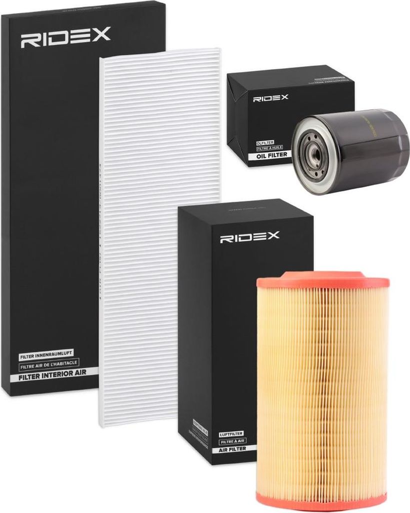 RIDEX Filterset Inspektionspaket Filtersatz für VW Golf IV Schrägheck (1J1) für FIAT Ducato Pritsche / Fahrgestell (250, 290) DUCATO Kasten (244)