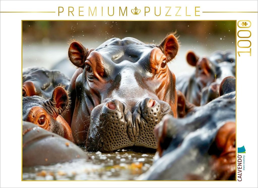 CALVENDO Puzzle Geselligkeit im Wasser | 1000 Teile Lege-Größe 64x48cm Foto-Puzzle für glückliche Stunden