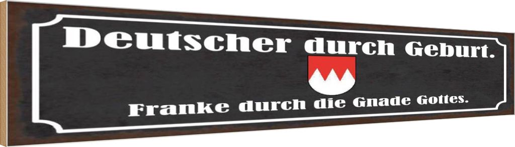 vianmo Holzschild 10x46 cm Deutscher durch Geburt Franke