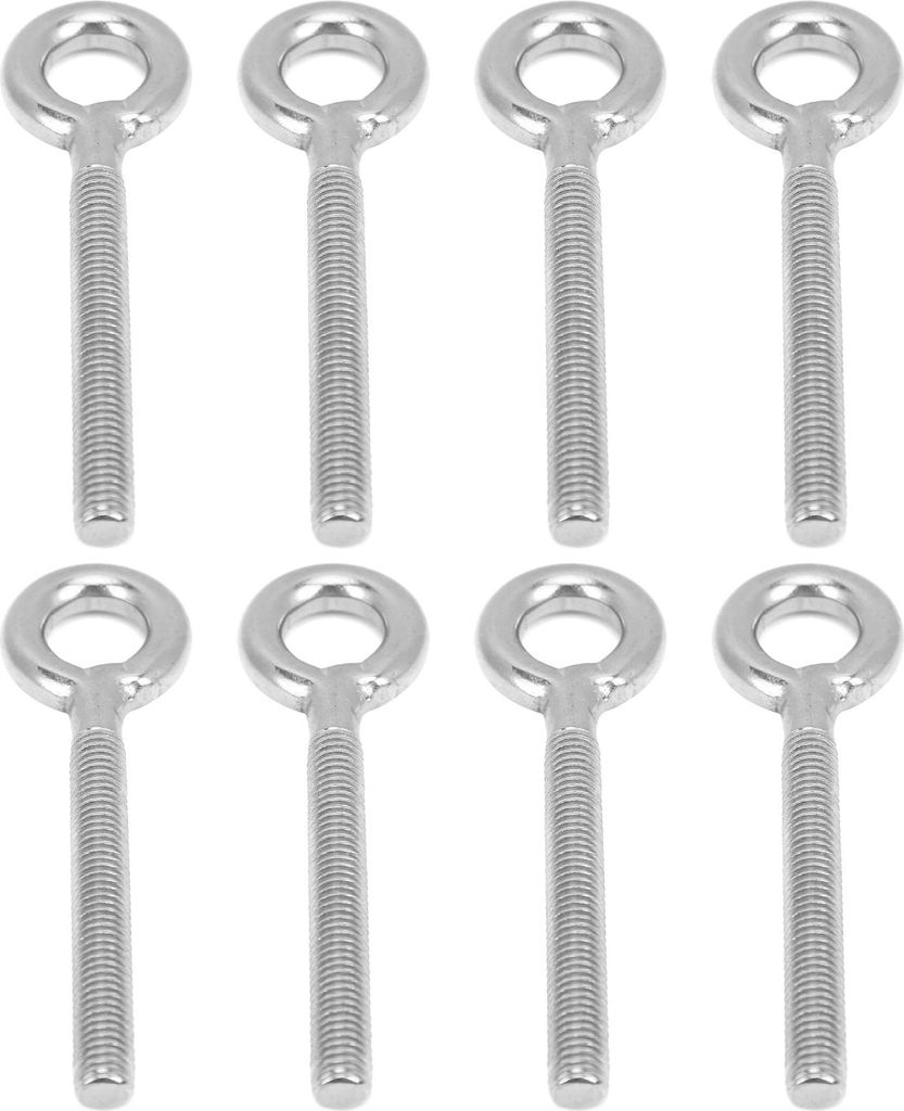 8 Stück M8 Ringschrauben aus Edelstahl, maschinengeschweißt, geschlossene Schraubstange