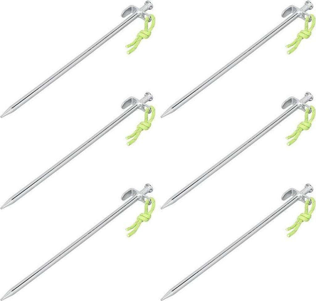 30 cm Zeltheringe aus verzinktem Stahl, L-Haken, 6er-Set