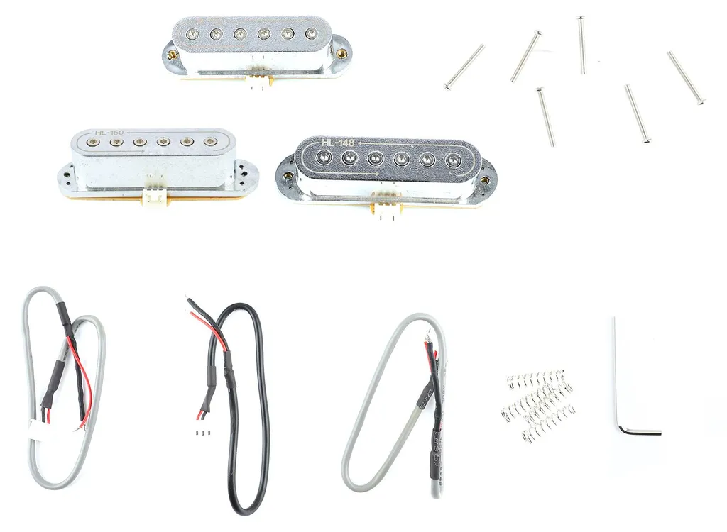Set de 3 Micros Guitare Électrique Simple Bobinage 48/50/52mm Argent