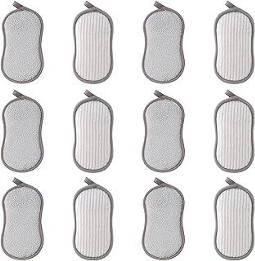 12 Spülschwämme Küche, Doppelseitige Schwämme Für Gründliche Reinigung, 16x9,5 cm, Ideal Für Hartnäckigen Schmutz Und Täglichen Gebrauch