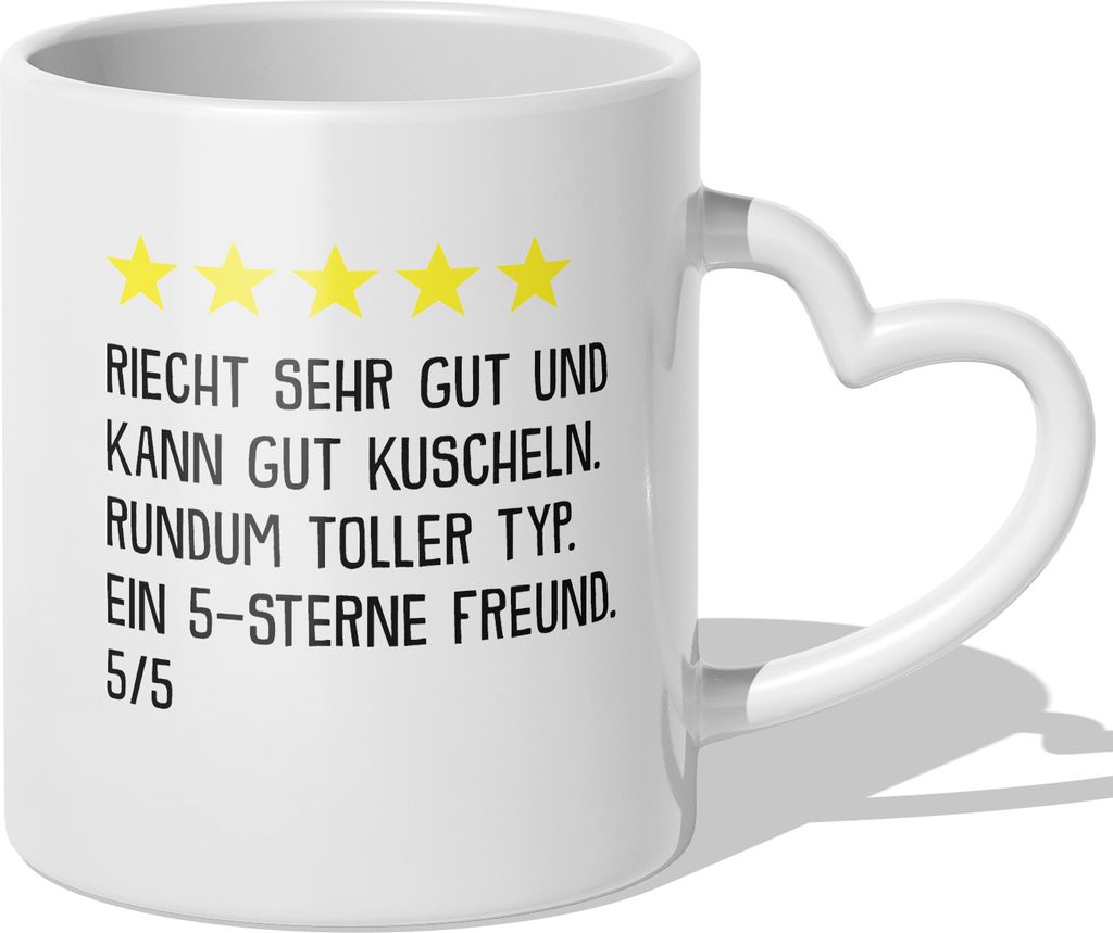 22Feels Freund Geschenk Jahrestag Tasse für Ihn Valentinstag Männer 1 Jahr Weihnachten Geburtstag Kaffeetasse Haferl (Herzhenkel Weiss)