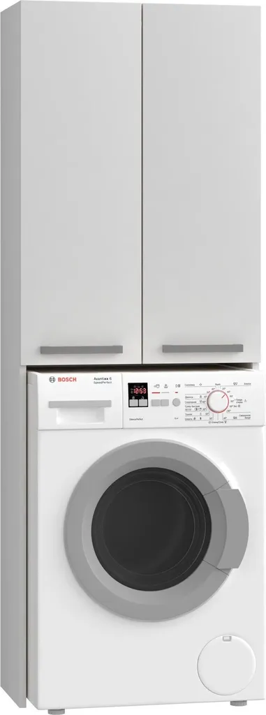 Armoire Haute Suspendue Blanche Grandes Portes - 64x30x183cm