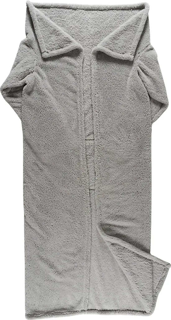 Plaid à Manches Gris Clair - Couverture Pull Douillette en Polaire Soft