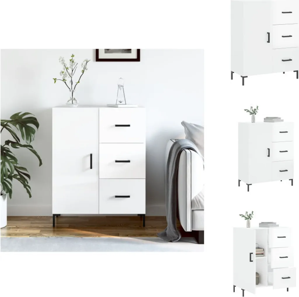 Mobile Credenza vidaXL Bianca Lucida 69,5 cm - Arredo Interni Resistente