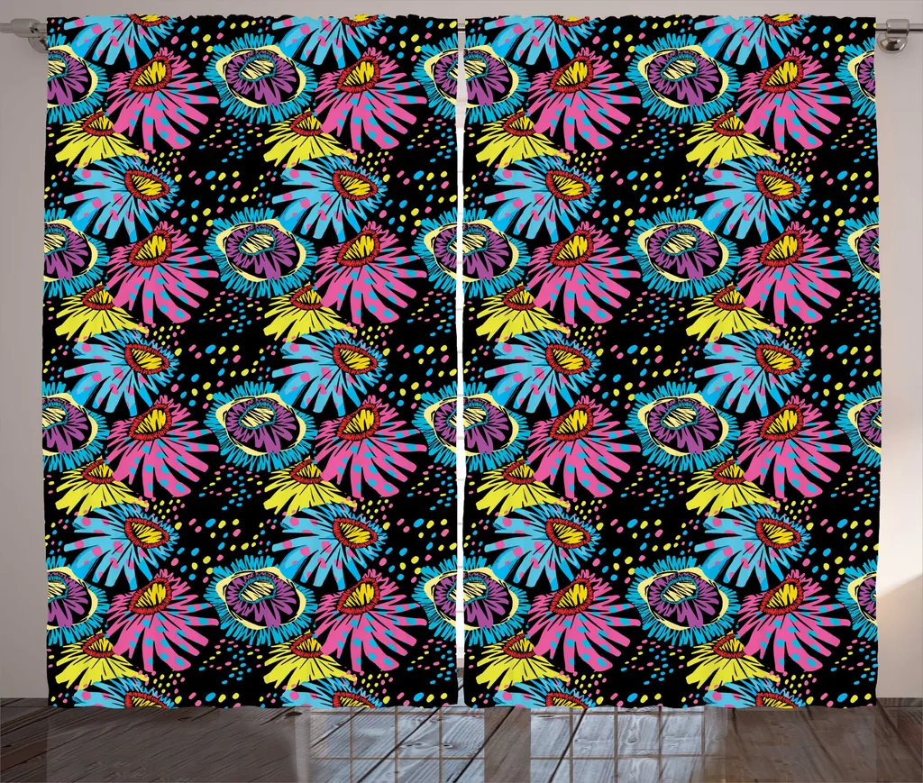 Tende Vintage Anni 60 Abakuhaus | Fantasia Floreale 280x175 Multicolore