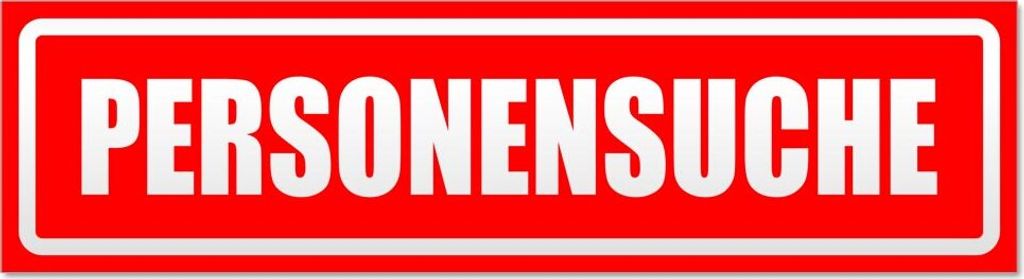 Personensuche invertiert Magnetschild Schild magnetisch