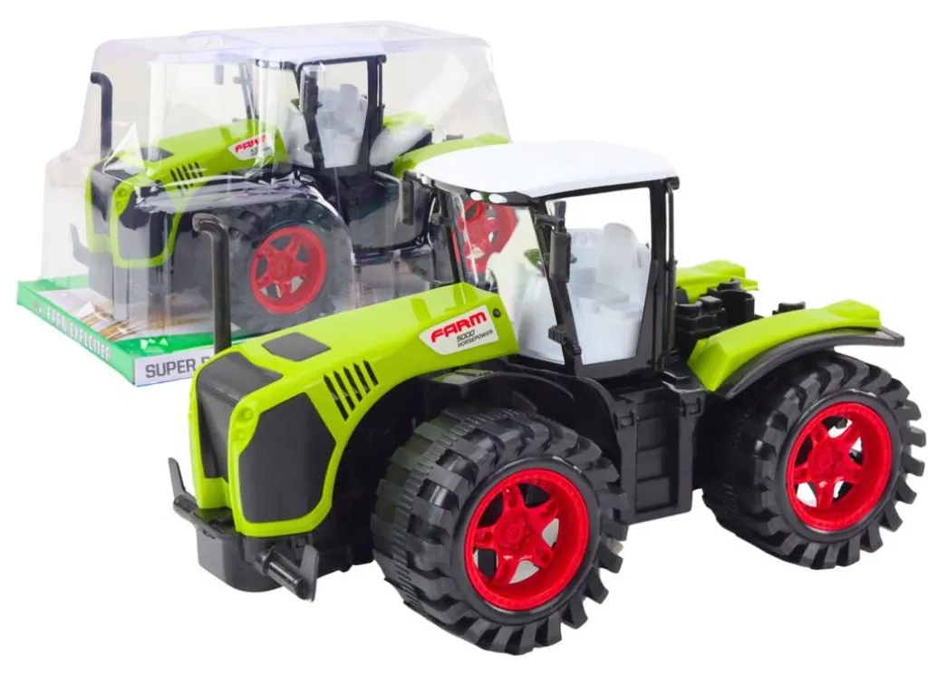 Tracteur Agricole à Friction XXL Jouet de Ferme Vert pour Enfant