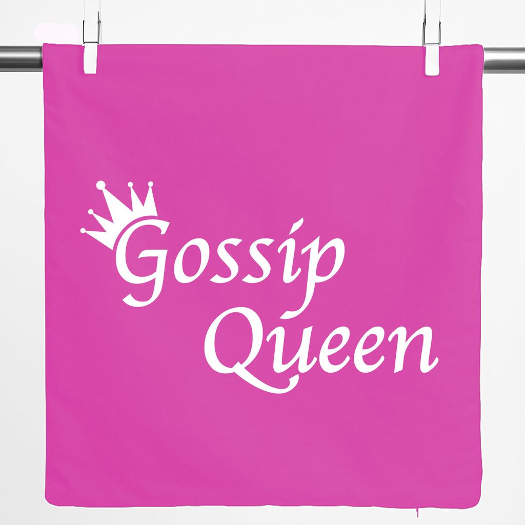 Huuraa Kissenbezug Gossip Queen Krone 40x40cm Fuchsia Baumwolle Dekokissenbezug Geschenkidee