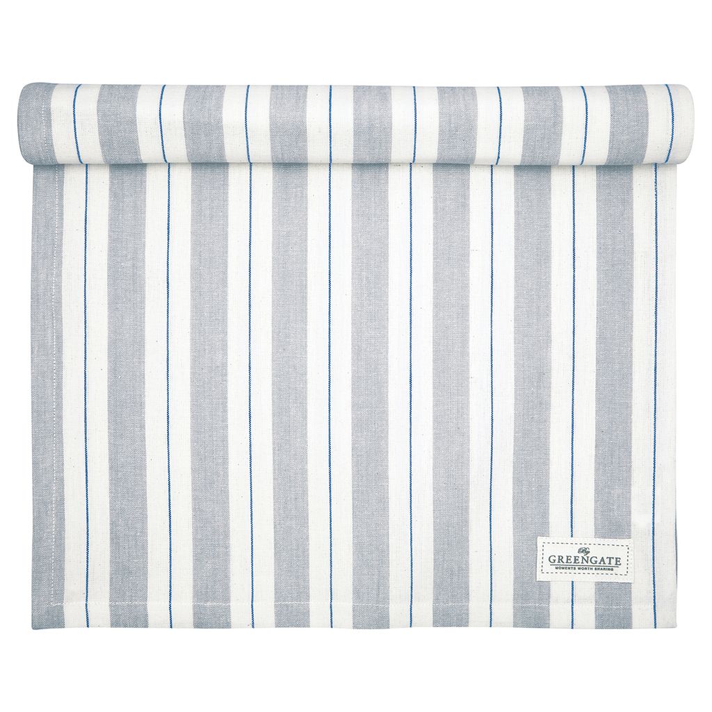 Greengate Tischläufer ELINOR PALE GREY Grau mit Streifen