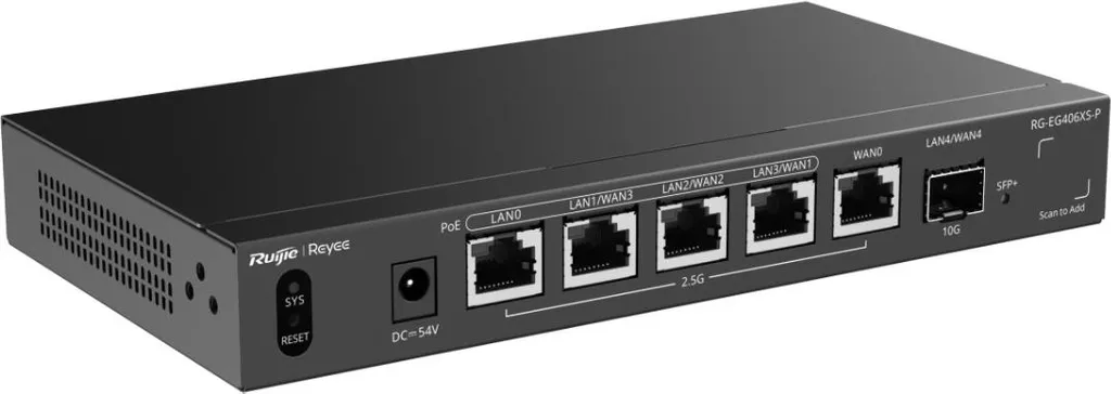 Routeur Multi-Gigabit Reyee Cloud 2.5G avec Liaison SFP+ 10G et PoE