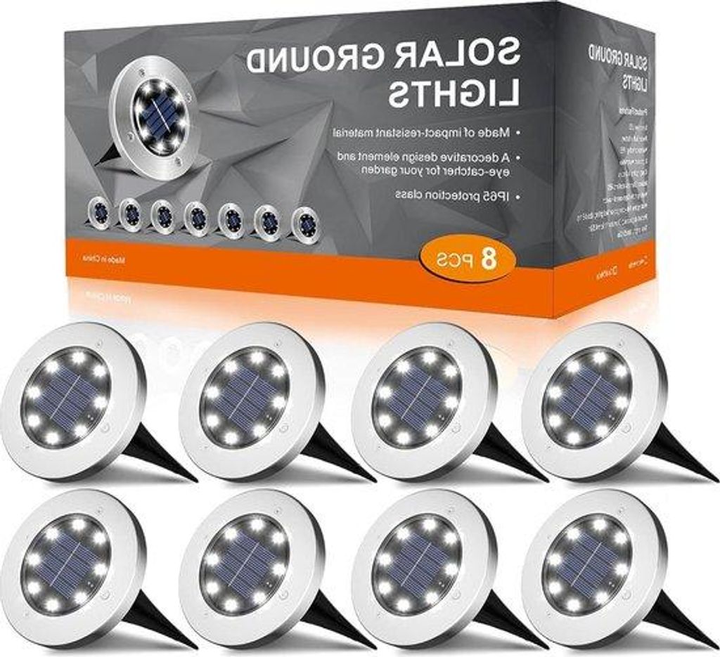 Solarbetriebene Außenleuchten-Serie - bis zu 8 Stunden Helligkeit - 600 mAh-Speicher - wasserdicht und widerstandsfähig - 8 LED-Strahler - Solar-...