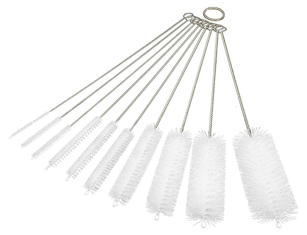 Set mit 10 Reinigungsbürsten für Flaschen und Rohre