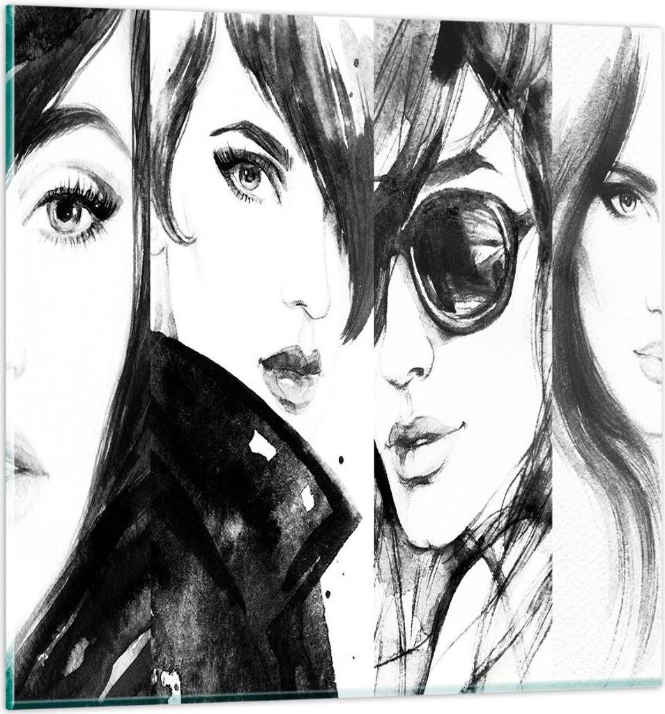 Bilder auf glas - frau gesicht - 60x60cm - Glasbilder - Wandbilder - Bilder - Kunstdruck - zum Aufhängen bereit - Wanddekoration aus Glas - Glas B...