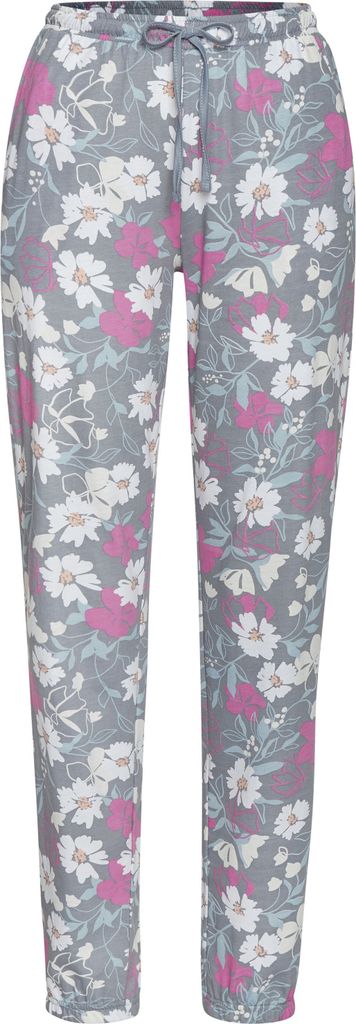 Vivance Dreams Pyjamahose grau-rosa-geblümt Größe 44/46