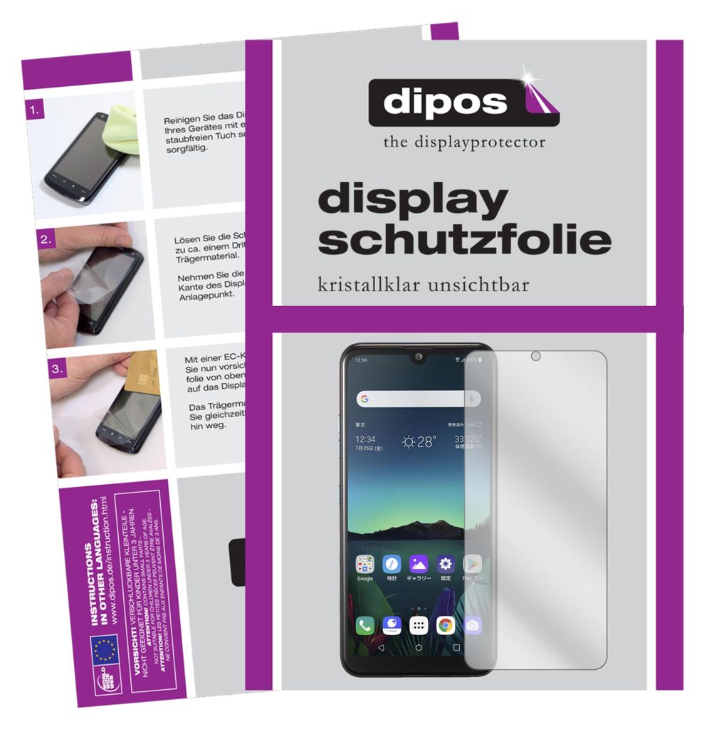 6x Schutzfolie für LG K50 klar Displayschutzfolie Folie Display Schutz dipos