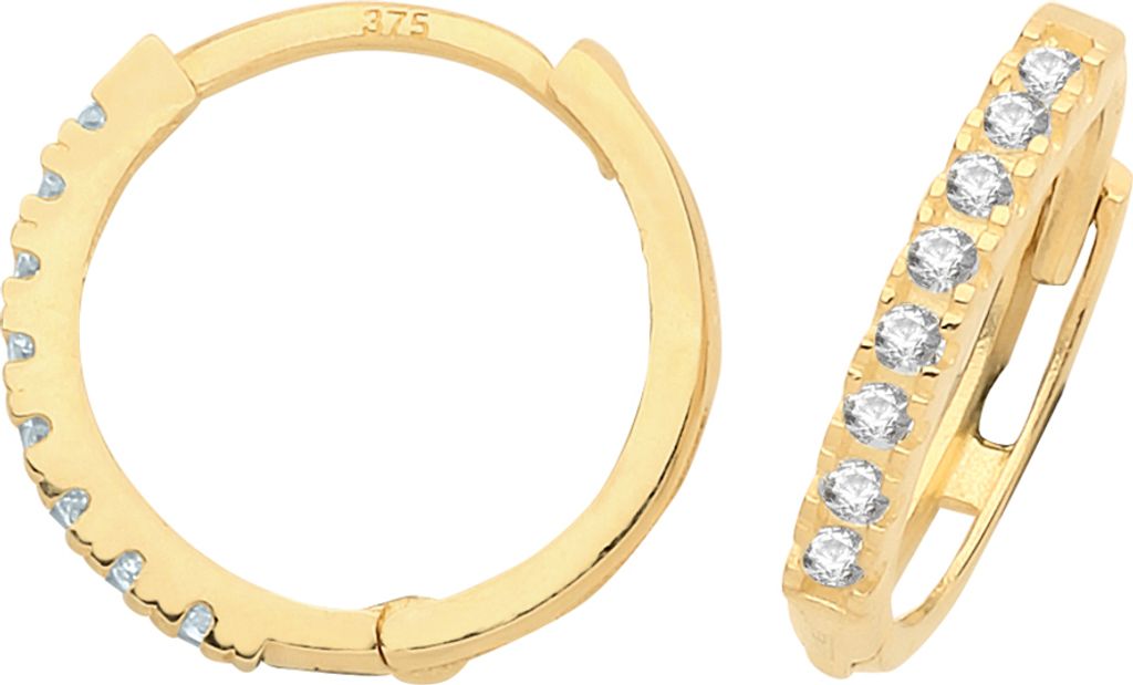 Boucles d'Oreilles Femme Or 375/1000 avec Oxyde de Image du produit 