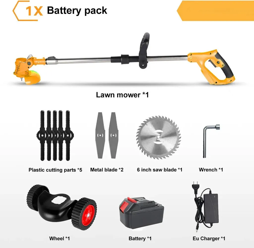 Tagliabordi Telescopico 1500W a Batteria - Design Bianco Ergononico