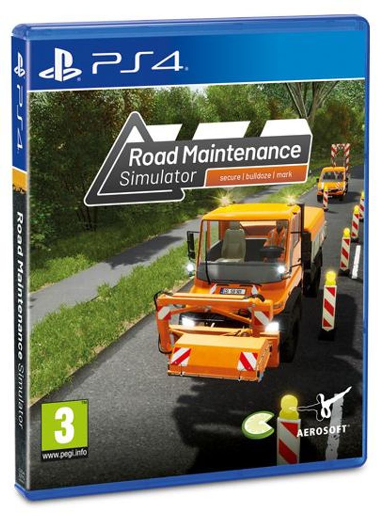 Aerosoft Road Maintenance Simulator PS4 - Straßenbau & Baustellen Simulator Playstation 4 (engl. Box)