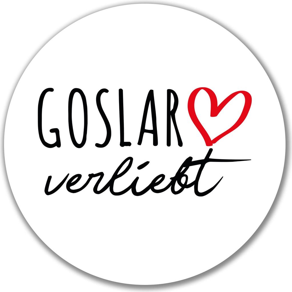 Huuraa Aufkleber Goslar verliebt 10cm rund Sticker Geschenkidee