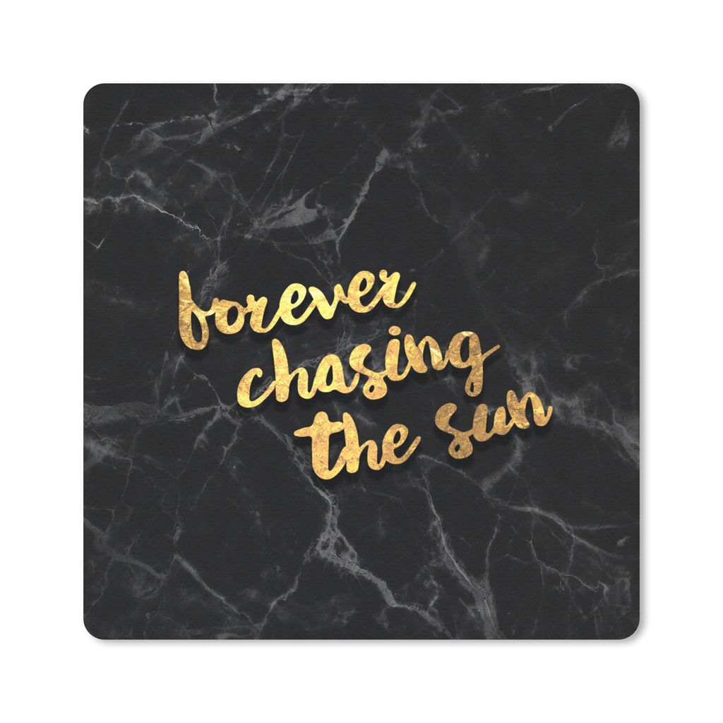 MuchoWow Mauspad Mousepad Zitat - Sonne - Gold - Schwarz 30x30 cm - Mousepads - Maus Mat - Pad - Mausunterlage - Gaming